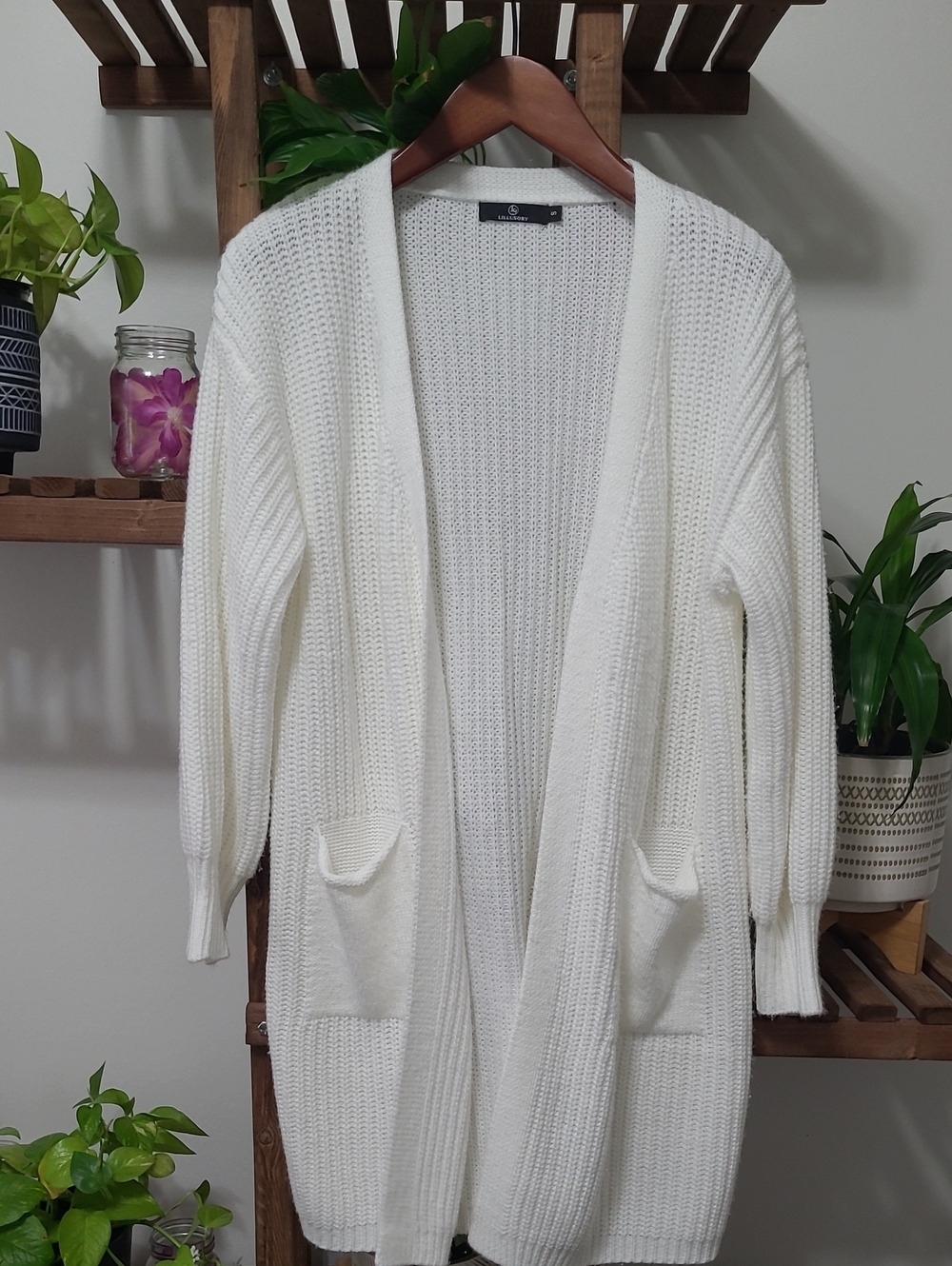 White Sweater Cardigan